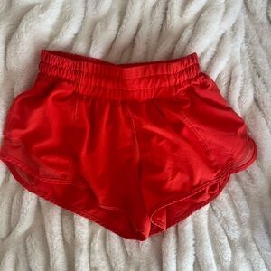 Lululemon Hotty Hot shorts! Bright red color! 2.5”. Amazing quality